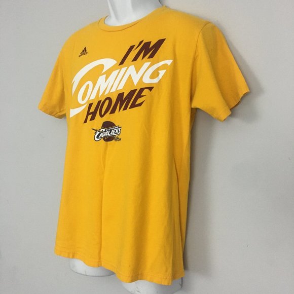 Adidas Cleveland Cavaliers NBA Mens M Yellow 100% Cotton I'm Coming Home Tshirt - Picture 3 of 6